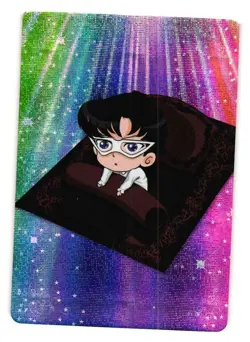 TUXEDO MASK Chibi Magic Carpet Holographic Sailor Moon Anime Collectible Card - Image 1