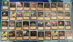 Lot Of Over 40 Vintage White Border Magic The Gathering Cards Black Lot - Image 1