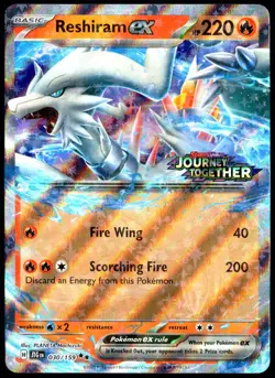 Pokemon TCG Reshiram ex 030/159 2025 Journey Together Stamped Promo Card - NM - Image 1