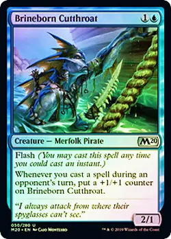 Brineborn Cutthroat FOIL Core Set 2020 / M20 NM Blue Uncommon MTG CARD ABUGames - Image 1