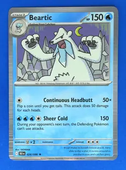 Beartic 026/086 Pokemon TCG SV Black Bolt Holo Rare Pokemon Card ENGLISH - Image 1