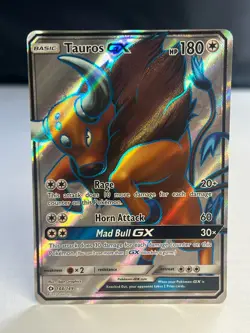 Pokemon Card TCG - Tauros GX 144/149 Full Art Ultra Rare Sun & Moon Base Set NM - Image 1