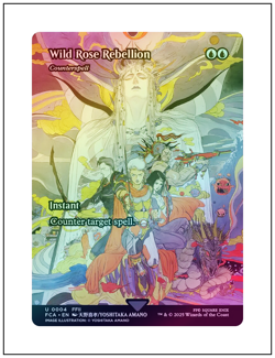 1x Wild Rose Rebellion, Borderless Art Foil, Magic the Gathering MTG NM - Image 1