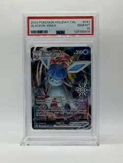 2023 Pokemon Holiday Cal Glaceon VMAX #041 PSA 10 - Image 1