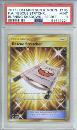 2017 Pokemon Sun & Moon Burning Shadows 165 Rescue Stretcher Secret PSA 9 - Image 1