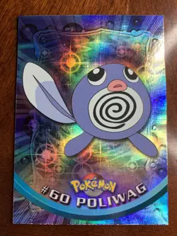 1999 Topps Pokemon TV #60 Poliwag Rainbow Foil Blue Logo A - Image 1