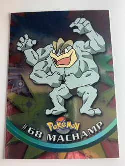 1999 Topps Pokemon TV #68 Machamp Silver Foil Blue Logo (Smooth 1st Print) - Image 1