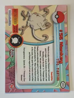 2000 Topps Chrome Pokemon Series 1 #56 Mankey (B) FREE Combined Shipping - Image 2