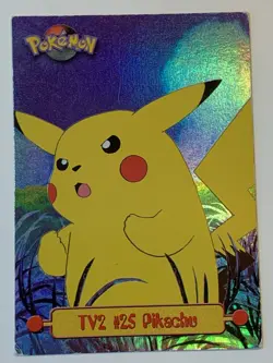 1999 Topps Pokemon #TV2 Pikachu Rainbow Foil Blue Logo (Smooth Finish) - Image 1