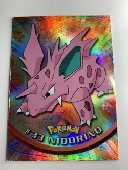 1999 Topps Pokemon TV #33 Nidorino Rainbow Foil Blue Logo (Smooth) - Image 1