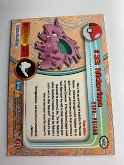 1999 Topps Pokemon TV #33 Nidorino Rainbow Foil Blue Logo (Smooth) - Image 2
