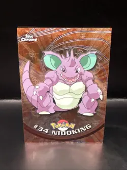 Pokemon 1999 Topps Chrome Pokemon Nidoking #34 - Image 3