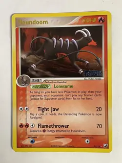 Pokemon TCG Houndoom 7/115 Unseen Forces Reverse Holo Stamped LP - Image 1