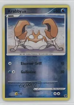 Krabby German Reverse Foil Pokemon Diamond & Pearl Great Encounters #75 2008 - Image 1