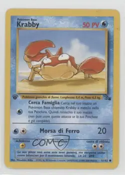 Krabby Italian 1st Ed. Pokemon Fossil #51 1999 - Image 1