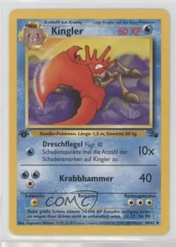 Kingler German 1st Ed. Pokemon Fossil #38 1999 - Image 1