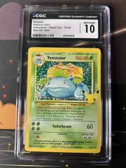 Pokemon 2021 Celebrations Venusaur-HOLO Rare CGC 10 Gem Mint #15/102 - Image 1