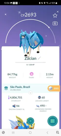 Pokemon Go Legendary Shiny Zacian - Image 1