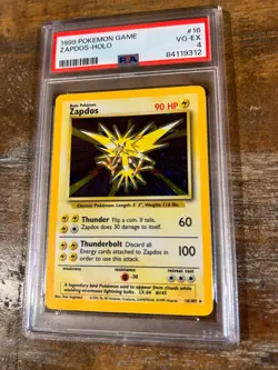 POKEMON Game 1999 ZAPDOS Holo #16 PSA 4 RARE - Image 1