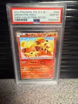 Growlithe-Holo 2013 Pokemon Jpn. B & W PSA 10 Gem Mint - Image 1