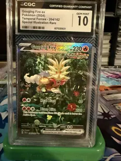 Pokemon TCG Gouging Fire EX Temporal Forces 204/162 SIR CGC 10 Gem Mint - Image 1