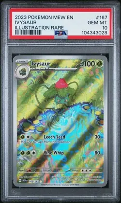 Ivysaur 167/165 Pokemon TCG Scarlet Violet 151 Illustration Rare PSA 10 GEM MT - Image 1