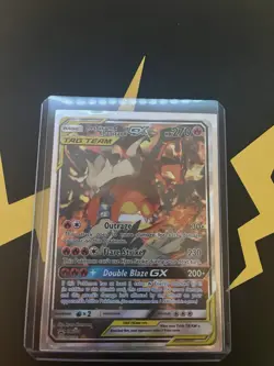 *ULTRA RARE PROMO HOLO* Pokemon TCG Reshiram & Charizard GX Tag Team #SM201 - Image 1
