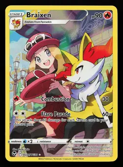 Braixen TG01/TG30 Ultra Rare Silver Tempest Trainer Gallery Pokemon Card - Image 1
