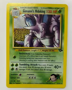 Pokemon TCG Giovanni's Nidoking Gym Challenge Holo Card 7/132 LP - Image 1