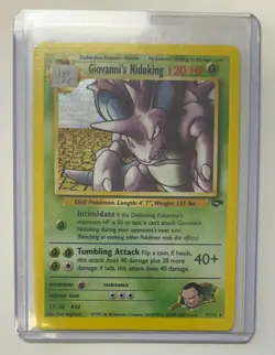 Pokemon TCG Giovanni's Nidoking Gym Challenge Holo Card 7/132 LP - Image 3