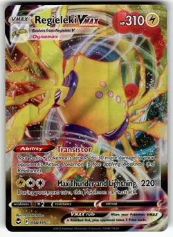 Regieleki VMAX 058/195 SWSH12: Silver Tempest NM Pokemon Card TCG - Image 1