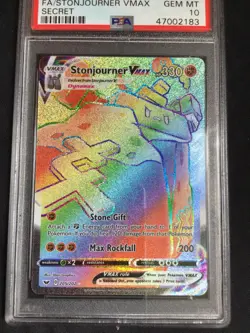 Pokemon Cards: Sword & Shield Rainbow Rare: Stonjourner VMAX 205/202: PSA 10 - Image 2