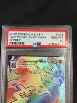 Pokemon Cards: Sword & Shield Rainbow Rare: Stonjourner VMAX 205/202: PSA 10 - Image 3