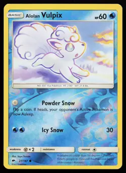 Alolan Vulpix 27/147 Common SM - Burning Shadows Reverse Holo Pokemon Card - Image 1