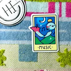 Pokemon Waterproof Vinyl Sticker | Tarot Card Themed Pokemon Music Chimecho - Image 1
