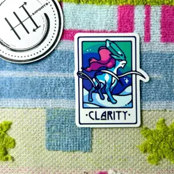 Pokemon Waterproof Vinyl Sticker | Tarot Card Themed Pokemon Clarity Suicune - Image 1