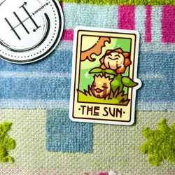 Pokemon Waterproof Vinyl Sticker | Tarot Card Themed Pokemon The Sun Sunflora - Image 1