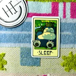 Pokemon Waterproof Vinyl Sticker | Tarot Card Themed Pokemon Sleep Snorlax - Image 1
