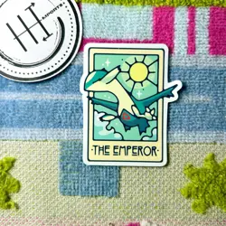 Pokemon Waterproof Vinyl Sticker | Tarot Card Themed Pokemon The Emperor Latios - Image 1