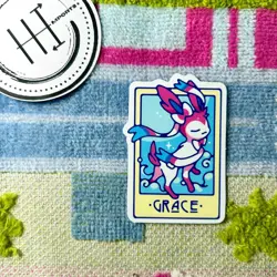 Pokemon Waterproof Vinyl Sticker | Tarot Card Themed Pokemon Grace Sylveon - Image 1