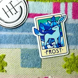 Pokemon Waterproof Vinyl Sticker | Tarot Card Themed Pokemon Frost Glaceon - Image 1