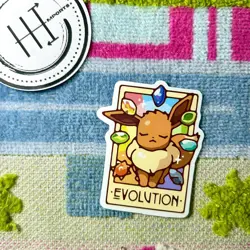 Pokemon Waterproof Vinyl Sticker | Tarot Card Themed Pokemon Evolution Eevee - Image 1