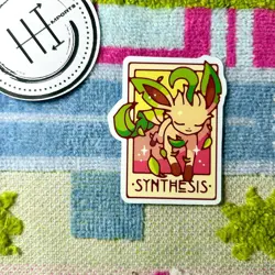 Pokemon Waterproof Vinyl Sticker | Tarot Card Themed Pokemon Synthesis Leafeon - Image 1