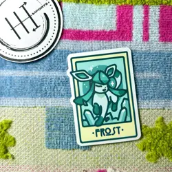 Pokemon Waterproof Vinyl Sticker | Tarot Card Themed Pokemon Frost Glaceon - Image 1
