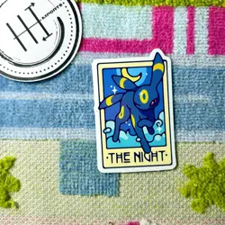 Pokemon Waterproof Vinyl Sticker | Tarot Card Themed Pokemon The Night Umbreon - Image 1