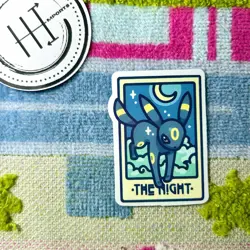 Pokemon Waterproof Vinyl Sticker | Tarot Card Themed Pokemon The Night Umbreon - Image 1