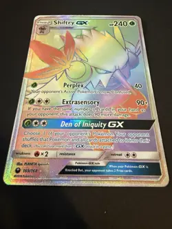 Pokemon TCG Shiftry GX Rainbow Secret Rare Card 169/168 Celestial Storm - Image 2