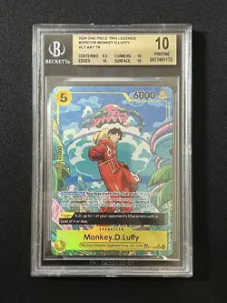 ONE PIECE Card Game BGS 10 Pristine Monkey D. Luffy Treasure Rare OP08 OP07-109 - Image 1