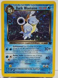 *SWIRL* Pokemon WOTC Dark Blastoise 3/82 Holo Team Rocket Lightly Played LP - Image 2