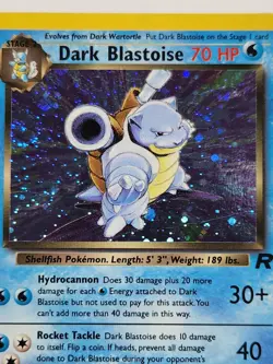 *SWIRL* Pokemon WOTC Dark Blastoise 3/82 Holo Team Rocket Lightly Played LP - Image 3